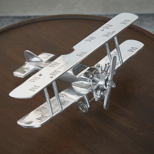 Rivièra Maison Ornament 'RM Monogram Airplane' Zilver