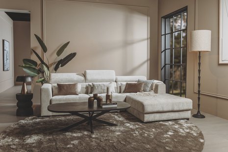 Tower Living 3-zits Loungebank 'Brighton' Rechts, kleur Ivory