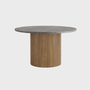 Tower Living Ronde Eettafel 'Palazzo' Teakhout en mineraal stucwerk, 130cm