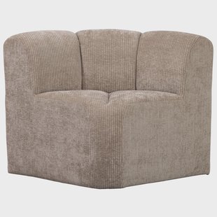 WOOOD Eetkamerbank 'Mojo' Geweven Rib, Hoek, kleur Donker Zand