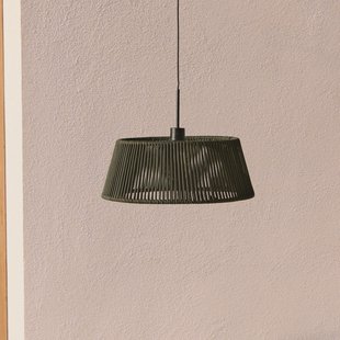 Kave Home Lampenkap 'Aldet' Geweven touw, 46cm, kleur Donkergroen