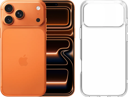 Apple iPhone 17 Pro Max 512GB Oranje + BlueBuilt Protective Back Cover Transparant