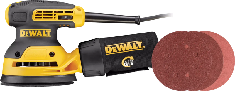 DeWalt DWE6423-QS + Bosch Schuurschijf 125 mm K80, K120, K240 (25x)