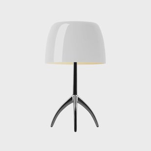 Foscarini Lumiere Grande dimbare tafellamp wit, zwartchroom