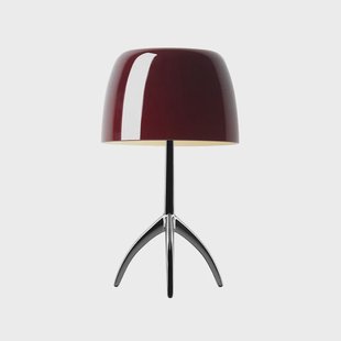 Foscarini Lumiere Grande dimbare tafellamp kersenrood, zwartchroom