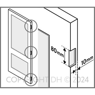 Cando - Scharnierinkrozing - 80x80mm - 3x R4