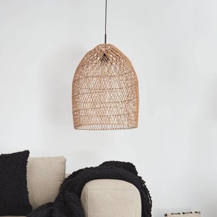 Kave Home Lampenkap 'Domitila' Rotan, Ø44cm, kleur Naturel