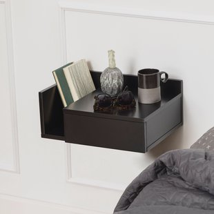 Bendt Zwevend Nachtkastje 'Cecilie' met vakje, kleur Zwart