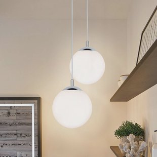 Paulmann hanglamp Globe, wit gesatineerd/chroom Ø 20 cm IP44