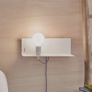 Paulmann wandlamp Devara, wit, 40 cm E27 USB-poort