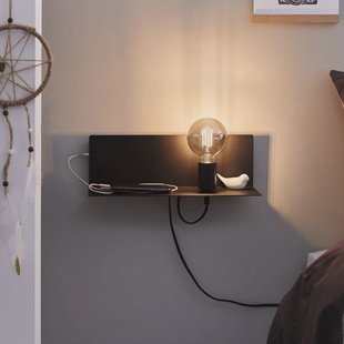 Paulmann wandlamp Devara, zwart 40 cm E27 USB-poort