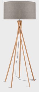 Good&Mojo Vloerlamp 'Kilimanjaro' Bamboe en Eco linnen, kleur Donkerbeige
