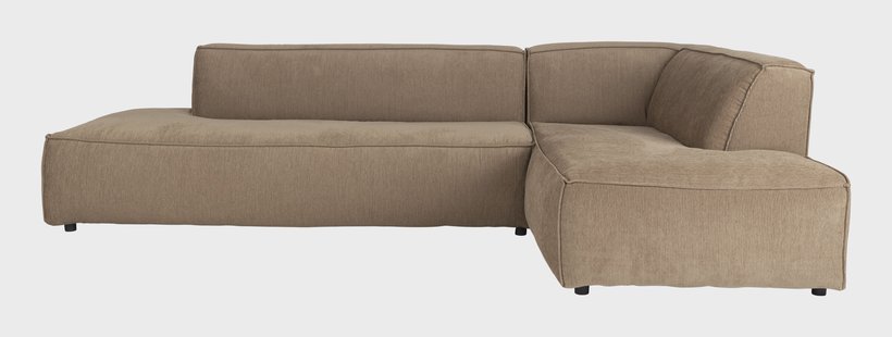 Zuiver Loungebank 'Fat Freddy' Rechts, Rib, kleur Caramel