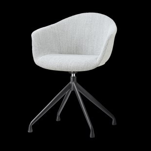 Nola-Otis draaibare eetkamerstoel grijs melange - zwart onderstel