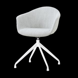 Nola-Otis draaibare eetkamerstoel grijs melange - wit onderstel