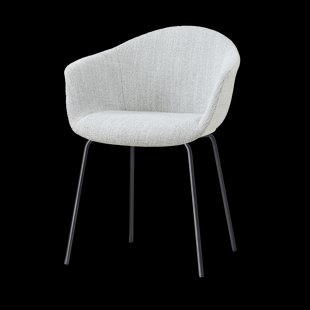 Nora-Otis eetkamerstoel grijs melange - zwart onderstel