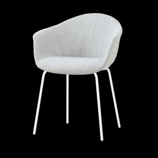 Nora-Otis eetkamerstoel grijs melange - wit onderstel