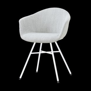 Noa-Otis eetkamerstoel grijs melange - wit onderstel