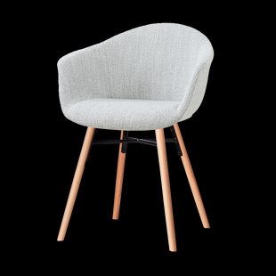 Nena-Otis eetkamerstoel grijs melange - houten onderstel