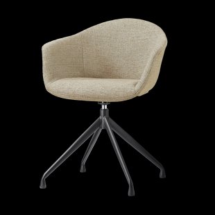 Nola-Otis draaibare eetkamerstoel taupe melange - zwart onderstel