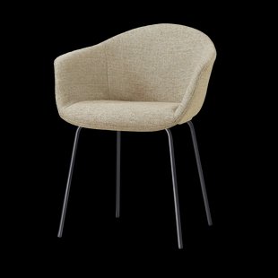 Nora-Otis eetkamerstoel taupe melange - zwart onderstel