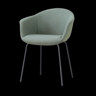 Nora-Otis eetkamerstoel saliegroen - zwart onderstel