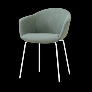 Nora-Otis eetkamerstoel saliegroen - wit onderstel