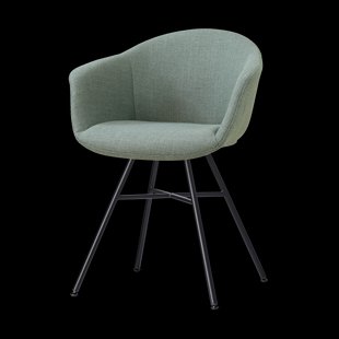 Noa-Otis eetkamerstoel saliegroen - zwart onderstel