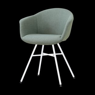 Noa-Otis eetkamerstoel saliegroen - wit onderstel