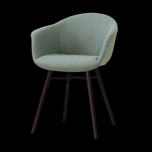 Nena-Otis eetkamerstoel saliegroen - zwart houten onderstel