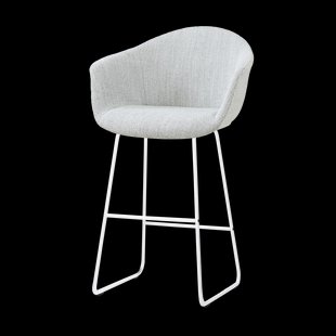 Nino-Otis barkruk grijs melange - wit onderstel - 75 cm