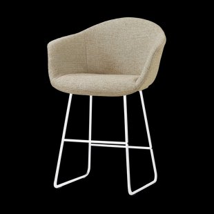 Nino-Otis barkruk taupe melange - wit onderstel - 65 cm