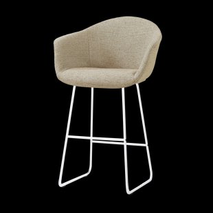 Nino-Otis barkruk taupe melange - wit onderstel - 75 cm