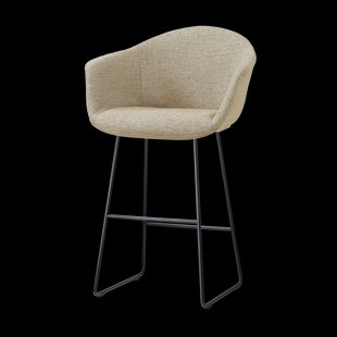 Nino-Otis barkruk taupe melange - zwart onderstel - 75 cm