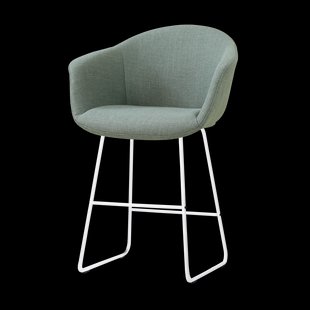 Nino-Otis barkruk saliegroen - wit onderstel - 65 cm