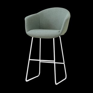 Nino-Otis barkruk saliegroen - wit onderstel - 75 cm