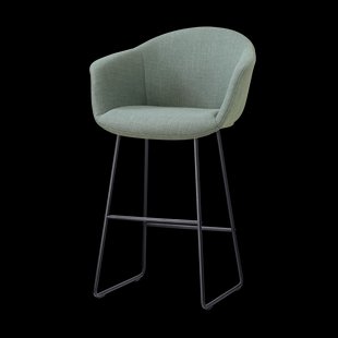 Nino-Otis barkruk saliegroen - zwart onderstel - 75 cm