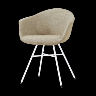 Noa-Otis eetkamerstoel taupe melange - wit onderstel