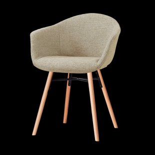 Nena-Otis eetkamerstoel taupe melange - houten onderstel