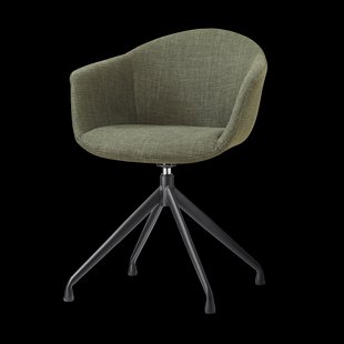Nola-Otis draaibare eetkamerstoel forestgroen - zwart onderstel