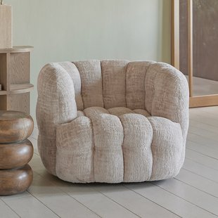 Rivièra Maison Draaifauteuil 'Arosa' Chenille, kleur Naturel