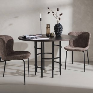 Nohr Ronde Eettafel 'Vu' 115cm, kleur Mokka