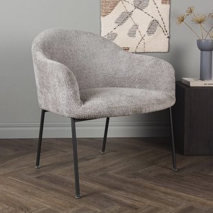 Nohr Fauteuil 'Sharise' Bouclé, kleur Lichtgrijs