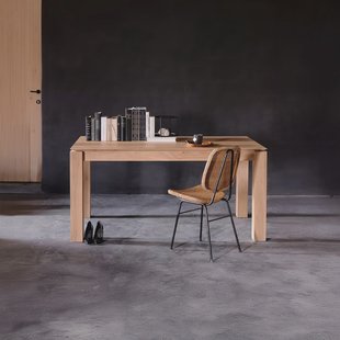 Ethnicraft Uitschuifbare Eettafel 'Slice' Geolied Eikenhout, 140/220 x 90cm