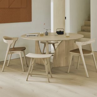 Ethnicraft Ronde Eettafel 'Geometric' Geolied Eikenhout, 150cm, kleur Naturel