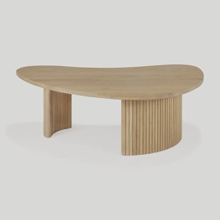 Ethnicraft Organische Salontafel 'Boomerang' Geolied Eikenhout, 90 x 61cm, kleur Naturel