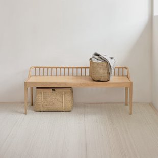Ethnicraft Eetkamerbank 'Spindle' Eikenhout, 150cm, kleur Naturel