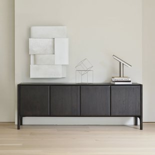 Ethnicraft Dressoir 'PI' Gevernist Teakhout, 230cm, kleur Donkerbruin