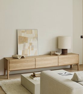 Ethnicraft TV-meubel 'PI' Geolied Eikenhout, 242cm