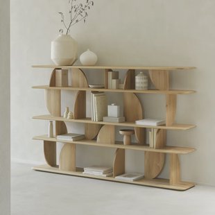 Ethnicraft Wandrek 'Geometric' Geolied Eikenhout, 130 x 210cm, kleur Naturel